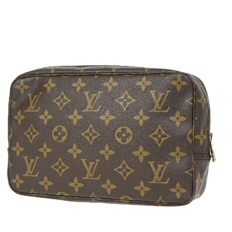 Women's Monogrammed Leather Clutch in Tan for Personalized StyleLouis Vuitton Trousse Toilette 28  Canvas Clutch Bag (Pre-Owned)