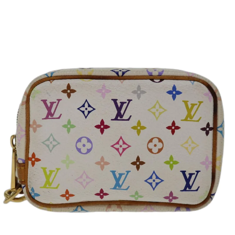 Leather Clutch with Chain Strap in Black for Cocktail PartiesLouis Vuitton Wapity  Canvas Clutch Bag (Pre-Owned)