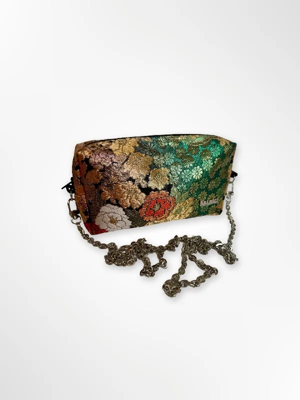 Plus - size Women's Crossbody Bag in Burgundy for Ample StorageMetallic Floral Box Crossbody Purse