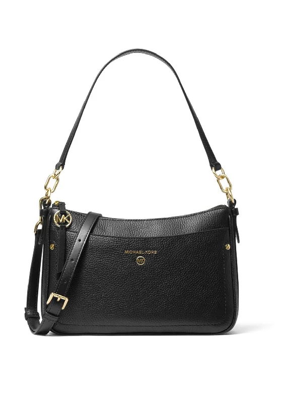 Metallic Shoulder Bag in Gold for Special OccasionsMICHAEL Michael Kors Medium Pebbled Leather Shoulder Bag, Black