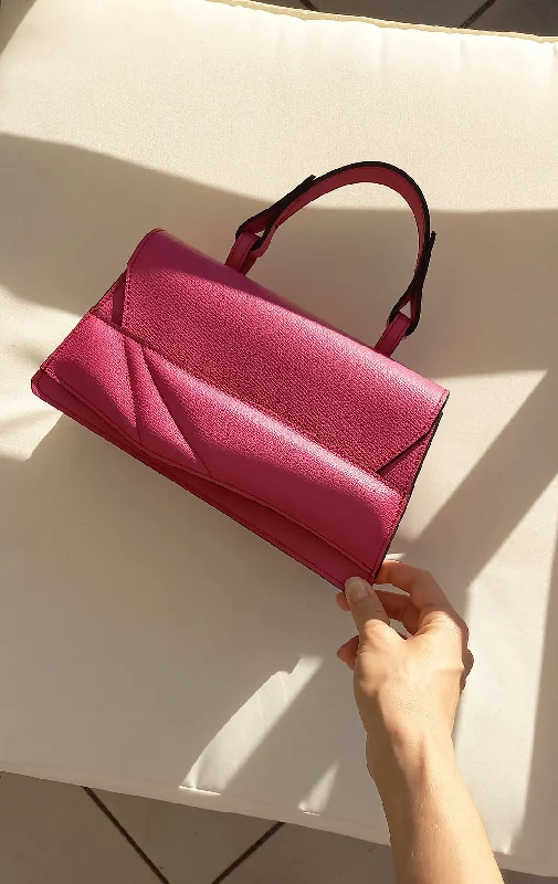 Women's Large Leather Shoulder Bag in Brown with Multiple Compartments for WorkMini Balance Bag - Azalea Pink - Personalization