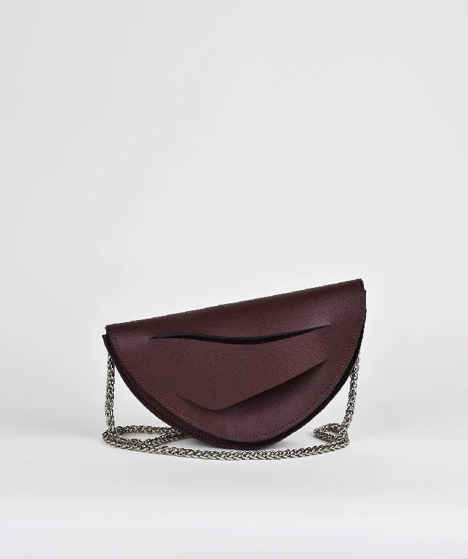 Shoulder Bag with Chain Strap in Silver for a Trendy AppearanceMini Dune Bag - Wine + Colours