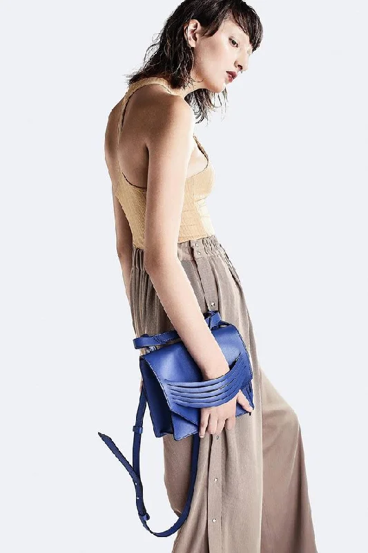 Metallic Shoulder Bag in Gold for Special OccasionsMini Extreme Slashed Bag - Cobalt Blue