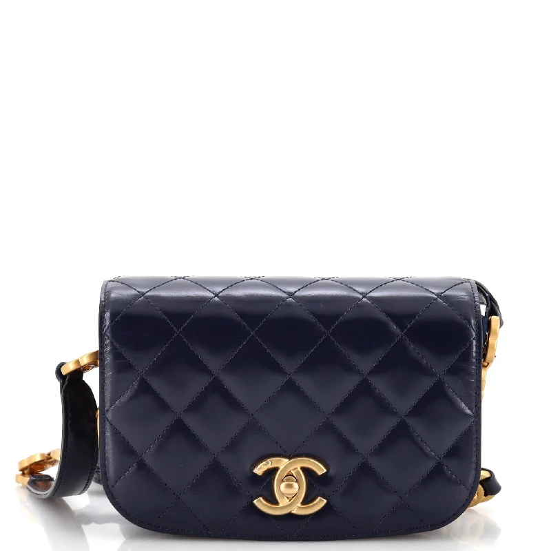 Geometric - Printed PVC Crossbody Bag in Multicolor for Trendy Street StyleMy Sweet CC Full Flap Messenger Bag Quilted Shiny Calfskin with Suede Mini