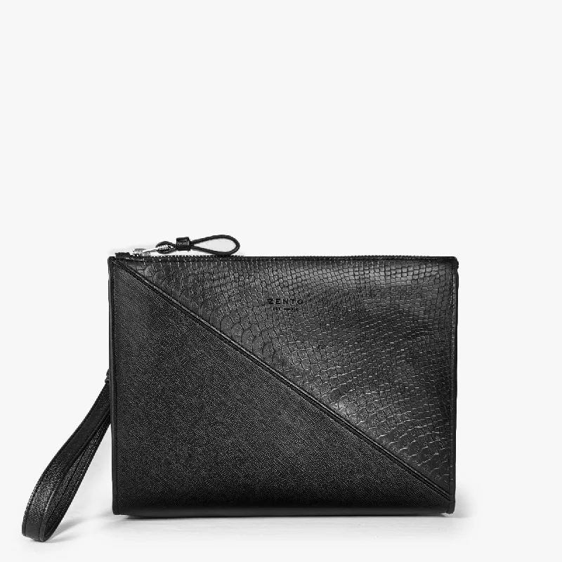 Women's Glittery Clutch in Blue for Disco - Themed EventsRebellious Python
