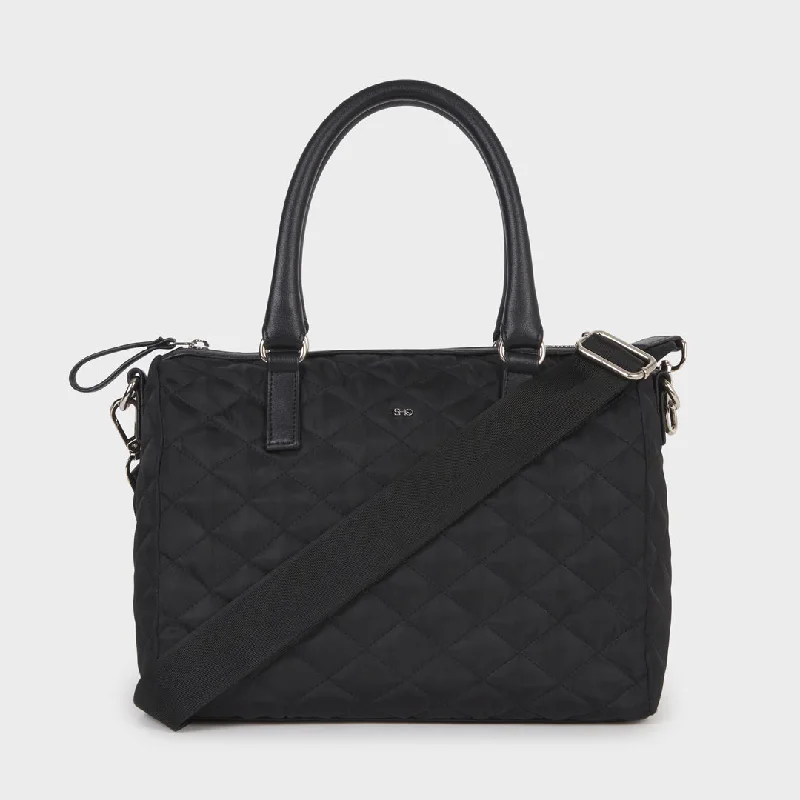 Leather Shoulder Bag with Magnetic Closure in Black for Quick AccessNEW YORK MINI SPEEDY BAG BLACK