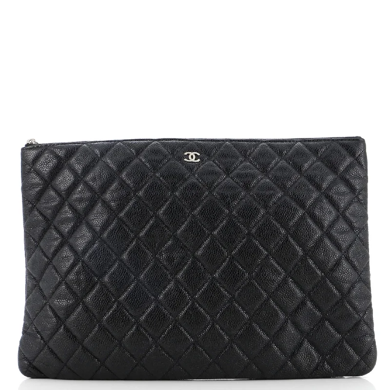 Women's Embroidered Silk Evening Bag in Navy for WeddingsO Case Clutch Quilted Caviar Large