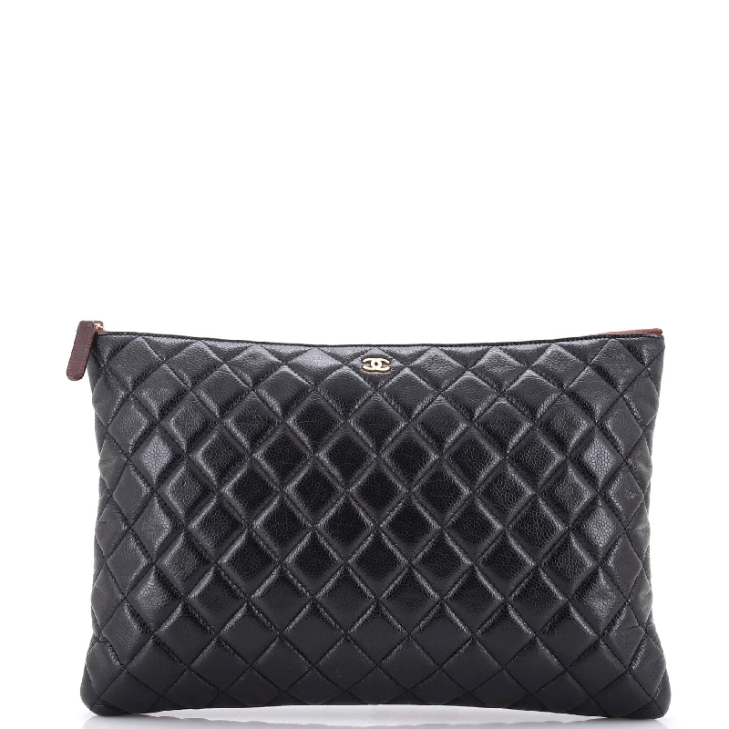 Women's Embroidered Silk Evening Bag in Navy for WeddingsO Case Clutch Quilted Caviar Large