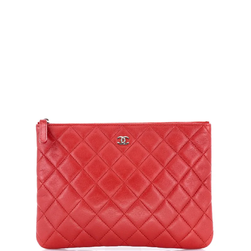 Women's Small Beaded Clutch in Silver for New Year's Eve PartyO Case Clutch Quilted Lambskin Small