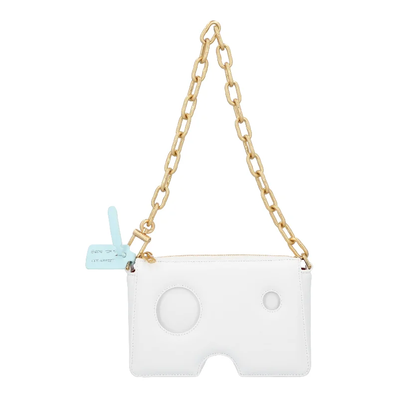Vegan Leather Shoulder Bag in Gray for Ethical Fashion LoversOff White Burrow-20 shoulder bag