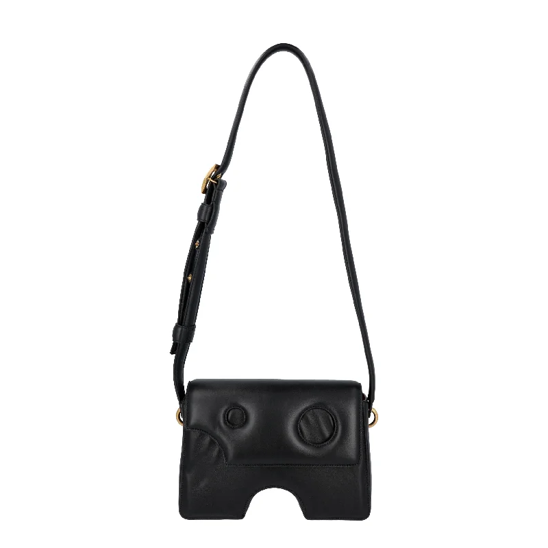 Crossbody Shoulder Bag in Black Leather with Gold Hardware for Night OutsOff White Burrow-27 sculpted shoulder bag