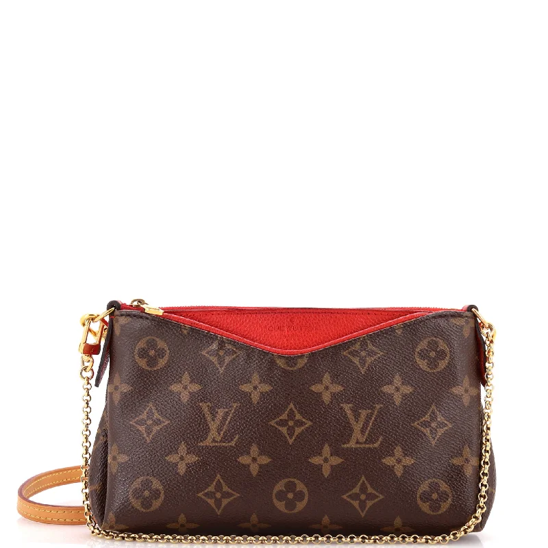 Women's Metallic Leather Clutch in Rose Gold for Valentine's DatePallas Clutch Monogram Canvas Women's Metallic Leather Clutch in Rose Gold for Valentine's DatePallas Clutch Monogram Canvas