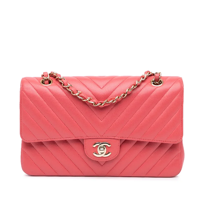 Quilted Shoulder Bag in Cream for a Classic and Elegant LookPink Chanel Medium Classic Chevron Lambskin Double Flap Shoulder Bag