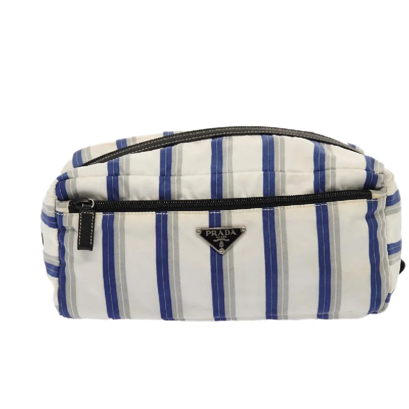 Women's Faux Fur Clutch in White for Winter BallsPrada Re-Nylon  Canvas Clutch Bag (Pre-Owned)