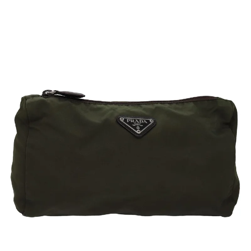 Quilted Leather Evening Bag in Gray for Sophisticated EventsPrada Tessuto  Synthetic Clutch Bag (Pre-Owned)