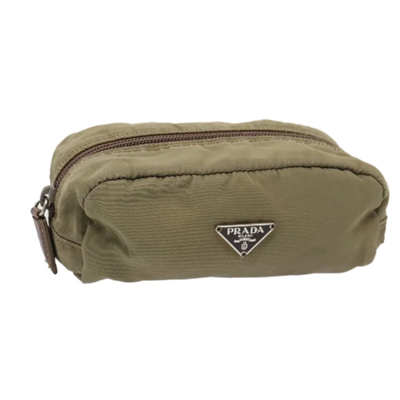Suede Clutch with Tassel Details in Olive for Fall SoireesPrada Tessuto  Synthetic Clutch Bag (Pre-Owned)