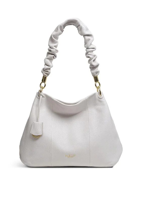 Women's Shoulder Bag with Fringe Details in Brown for a Bohemian StyleRadley Cuba Street Scrunched Strap Shoulder Bag, Off White