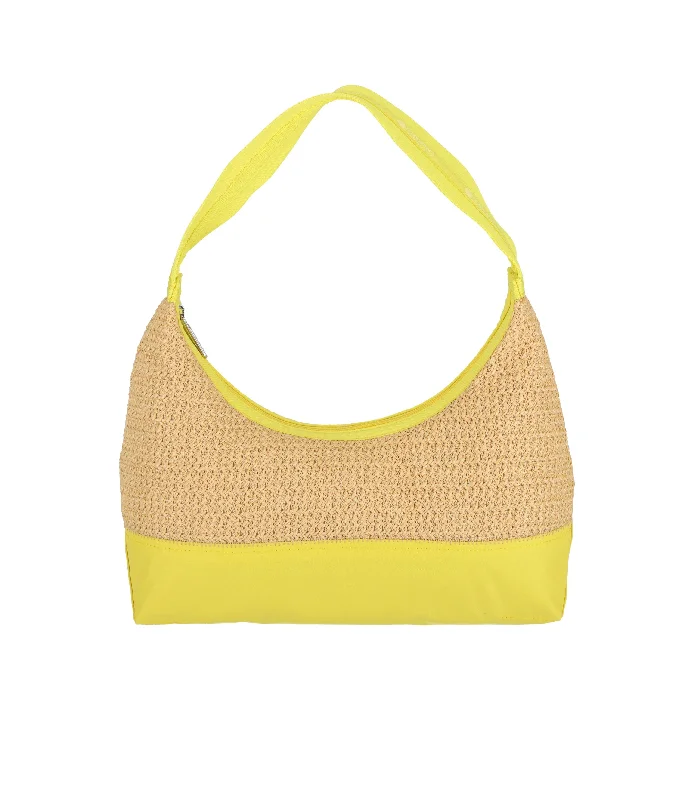Women's Shoulder Bag with Adjustable Strap in Pink for ComfortRaffia Shoulder Bag