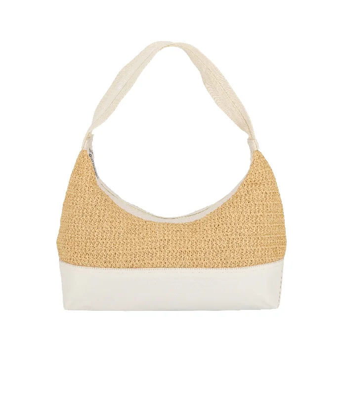 Shoulder Bag with Geometric Pattern in Multicolor for a Contemporary StyleRaffia Shoulder Bag