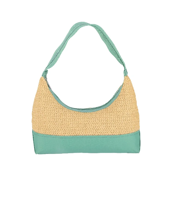 Metallic Shoulder Bag in Gold for Special OccasionsRaffia Shoulder Bag