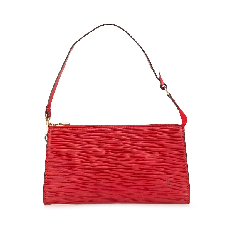 Women's Shoulder Bag with Faux Fur Strap in White for Winter StyleRed Louis Vuitton Epi Pochette Accessoires Shoulder Bag