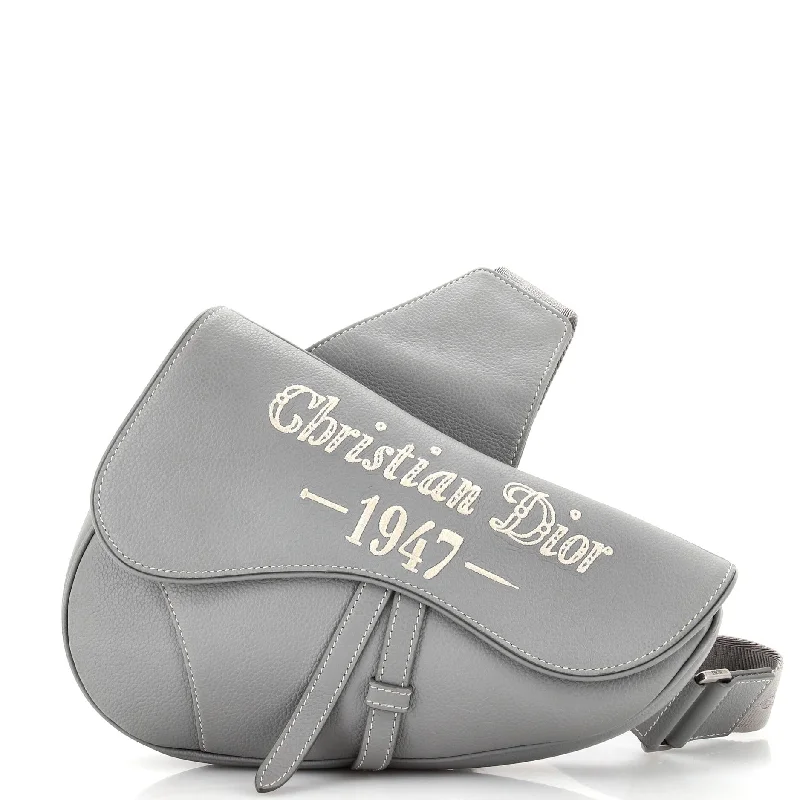 Leather - Trimmed Denim Crossbody Bag in Blue for a Vintage - Inspired LookSaddle Crossbody Bag Leather with Logo Applique