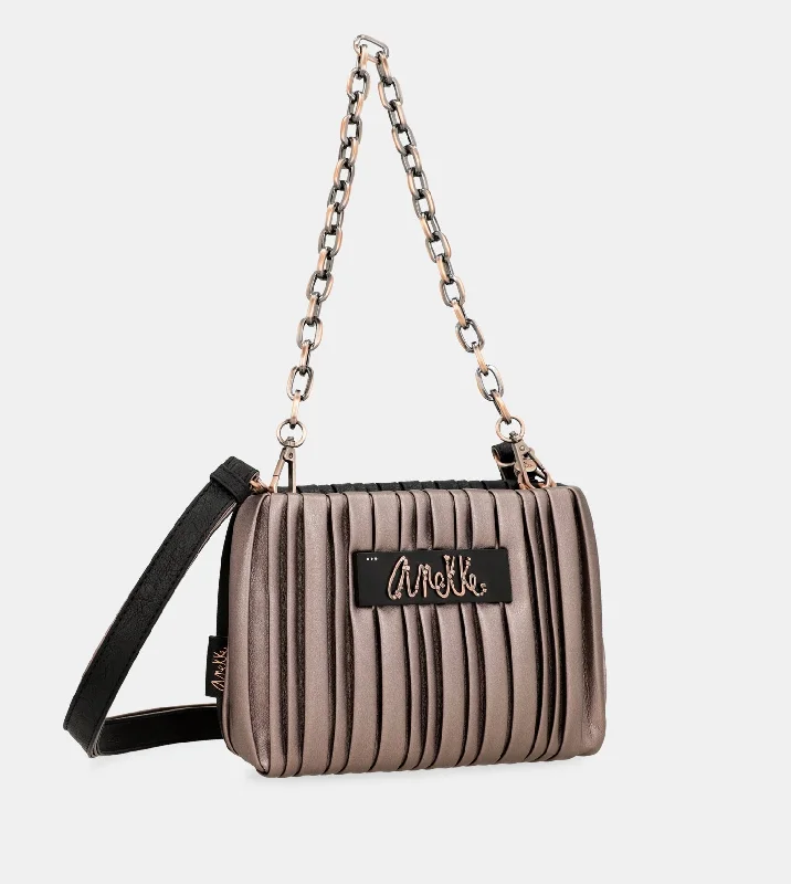 Metallic Shoulder Bag in Gold for Special OccasionsShōen Palette double-sided pleated bag