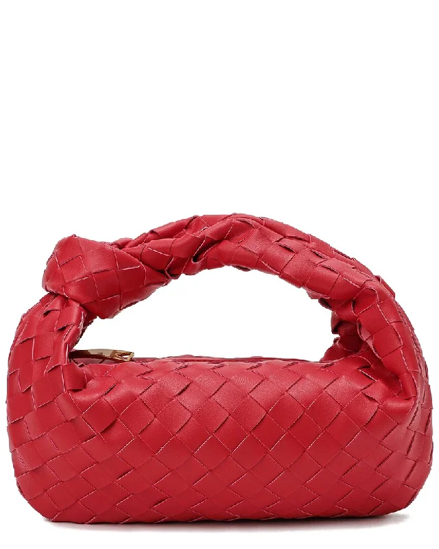 Floral - Printed Satin Clutch in Pink for Spring GalasTiffany & Fred Paris Woven Leather Pouch