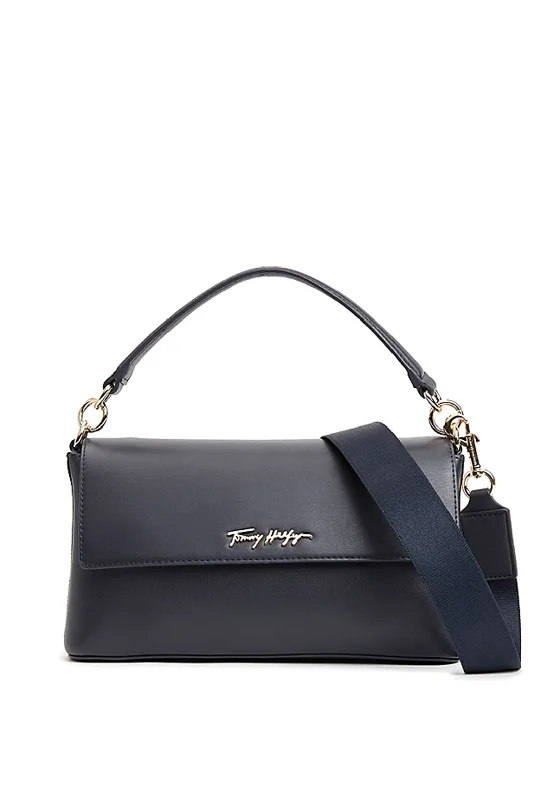 Women's Waterproof Nylon Shoulder Bag in Green for HikingTommy Hilfiger Iconic Tommy Shoulder Bag, Navy