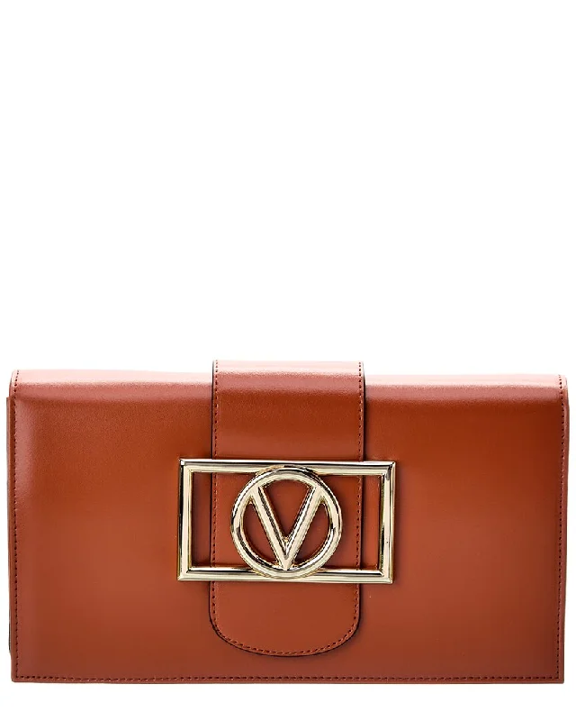 Mirrored Clutch in Silver for Futuristic - Themed GatheringsValentino by Mario Valentino Cady Leather Clutch