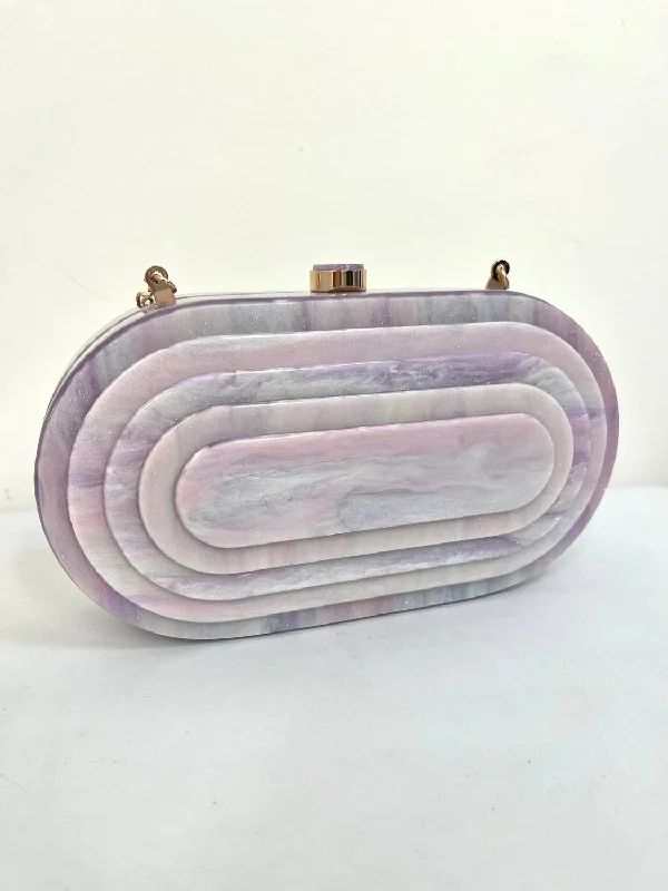 Pearl - Embellished Clutch in Cream for Bridal ShowersWomen's Deco Clutch Bag In Lilac