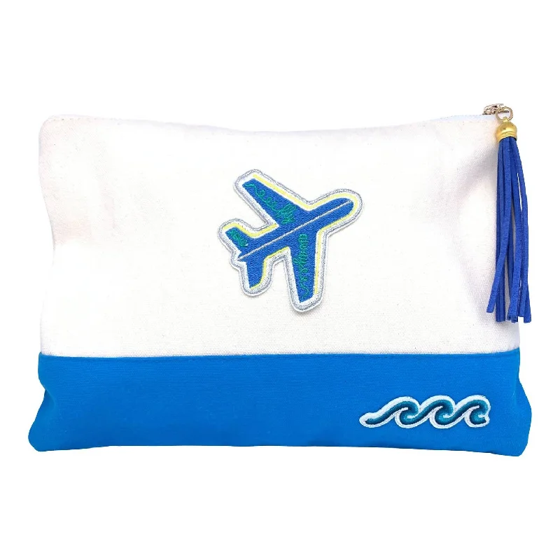 Large Sequin Clutch in Gold for Red - Carpet EventsWomen's "let's Fly Away" To All The Bag In White/blue