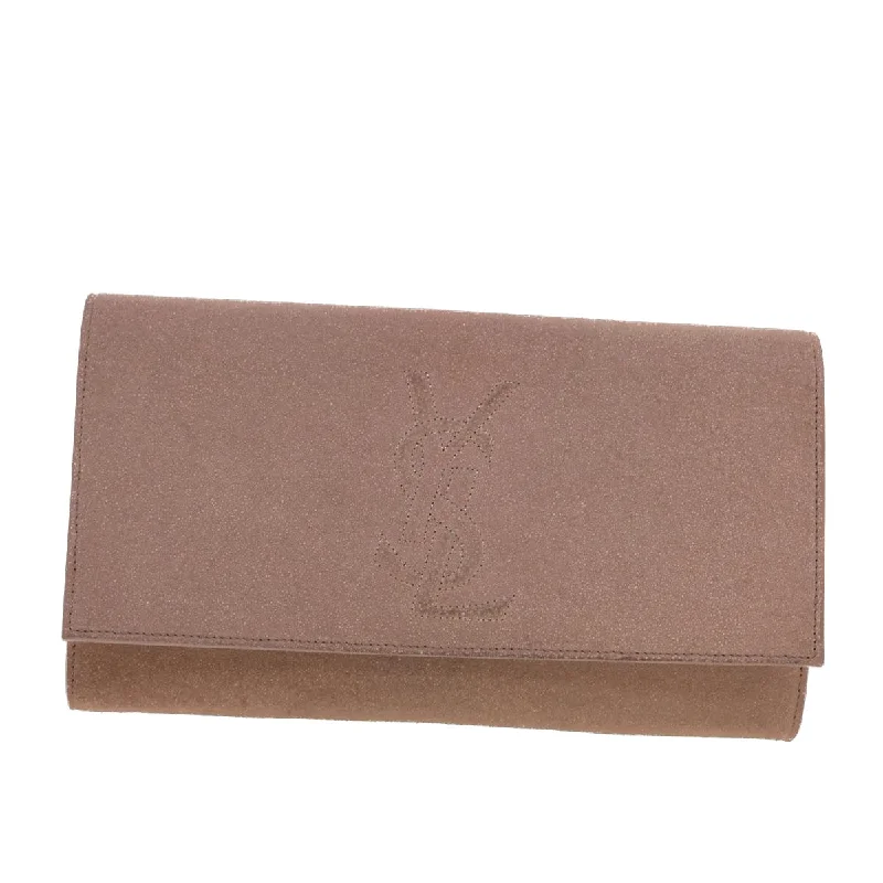 Women's Metallic Leather Clutch in Rose Gold for Valentine's DateYves Saint Laurent  Leather Clutch Bag (Pre-Owned)