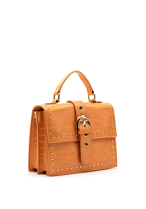 Printed Silk Shoulder Bag in Red for a Pop of ColorZen Collection Small Studded Shoulder Bag, Peach