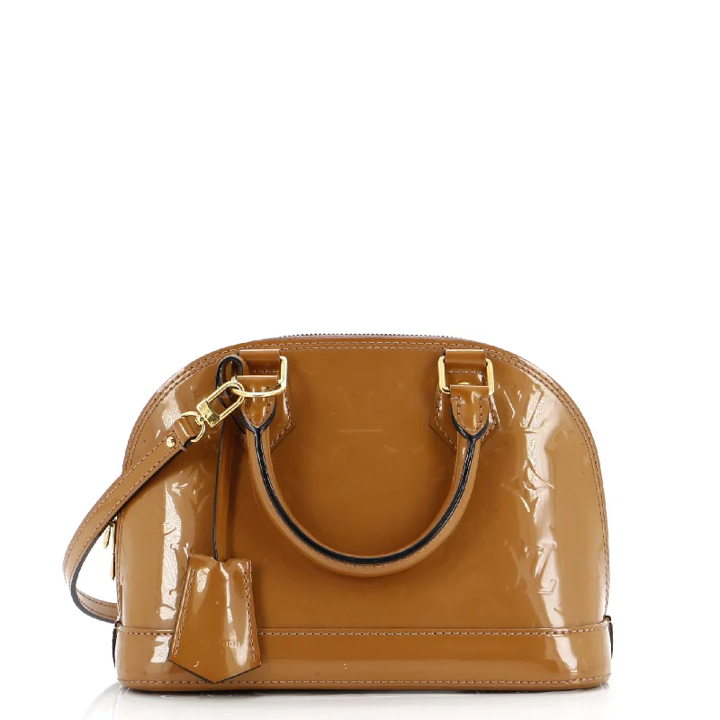 Vegan Leather Shoulder Bag in Gray for Ethical Fashion LoversAlma Handbag Monogram Vernis BB