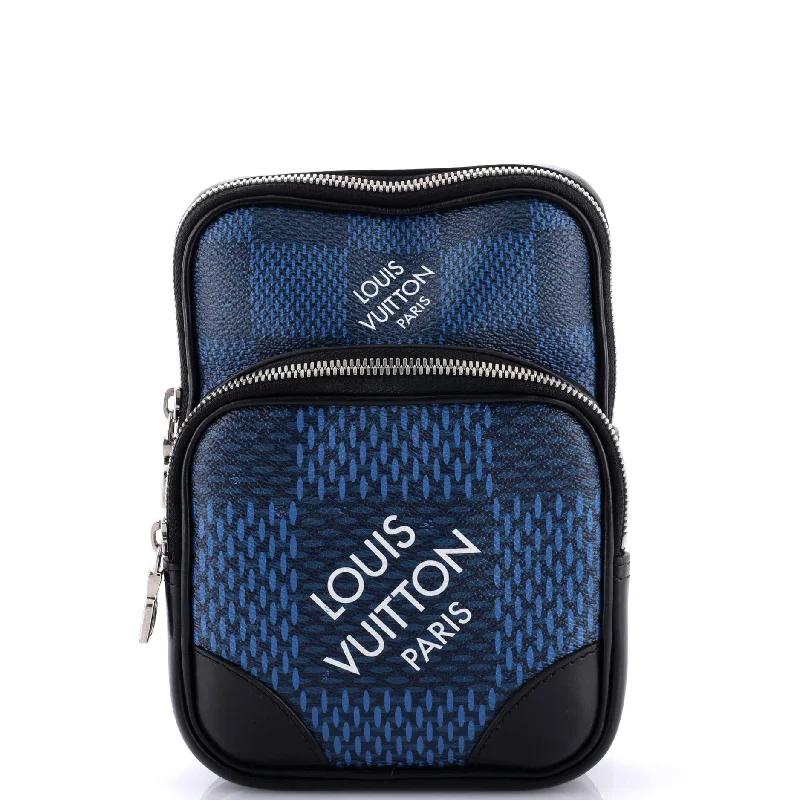 Shoulder Bag with Chain Strap in Silver for a Trendy AppearanceAmazone Sling Bag Limited Edition Damier Graphite 3D