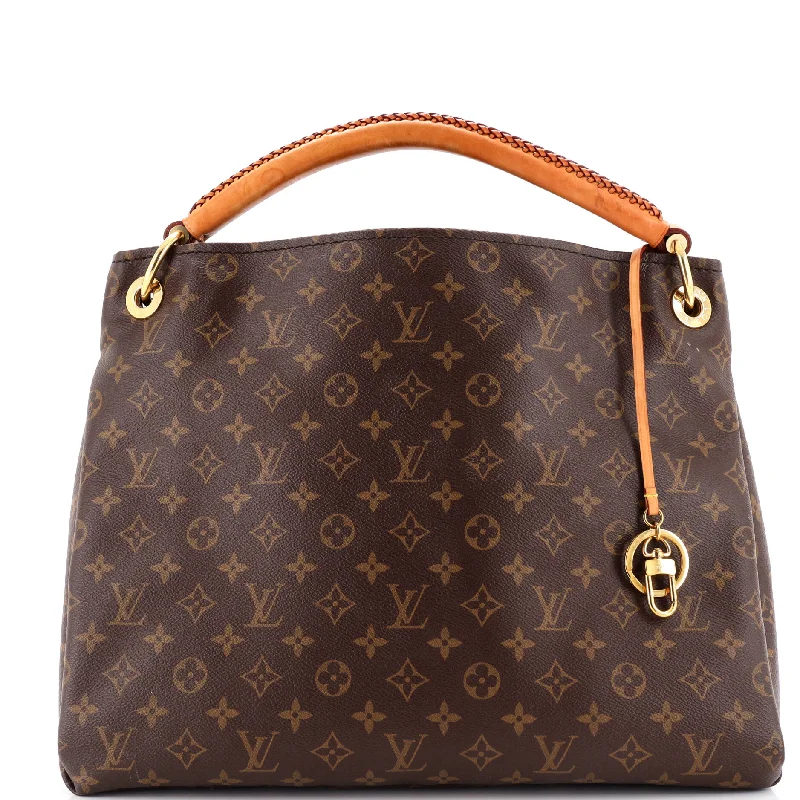 Women's Shoulder Bag with Floral Embroidery in Purple for Spring WalksArtsy Handbag Monogram Canvas MM