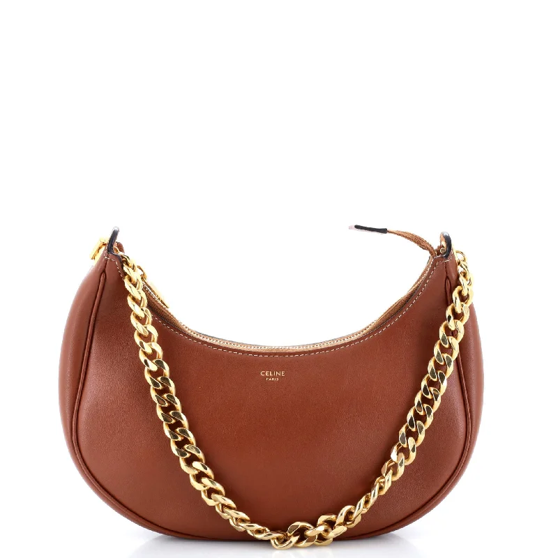 Women's Shoulder Bag with Floral Embroidery in Purple for Spring WalksAva Chain Bag Leather Medium