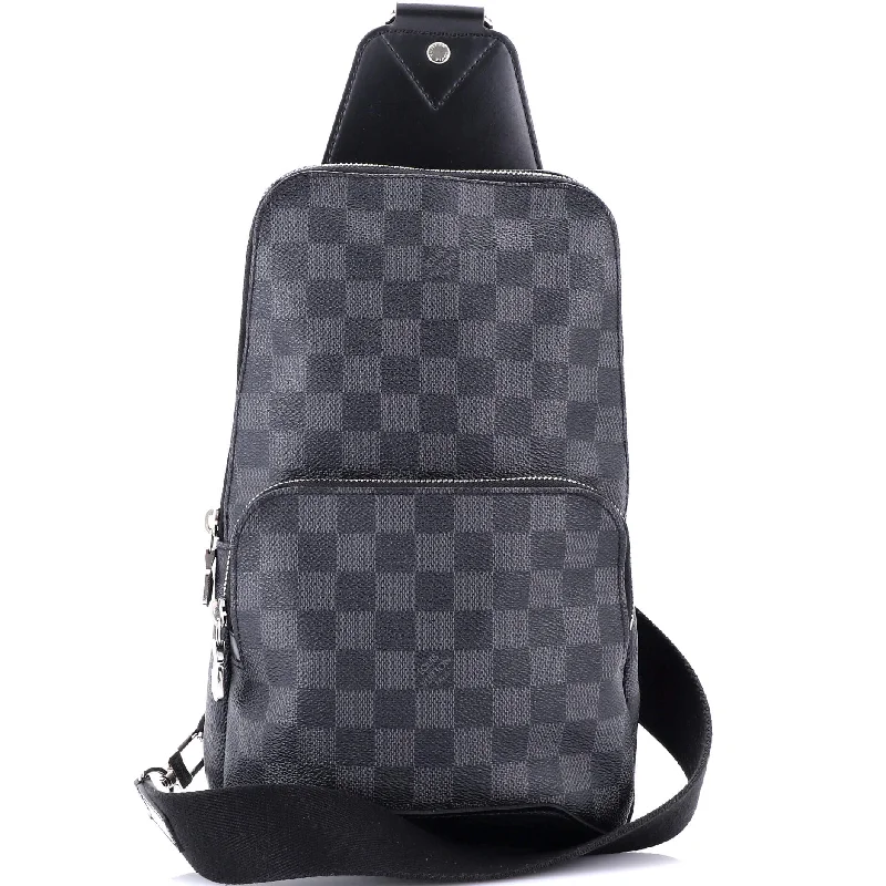 Shoulder Bag with Geometric Pattern in Multicolor for a Contemporary StyleAvenue Sling Bag Damier Graphite