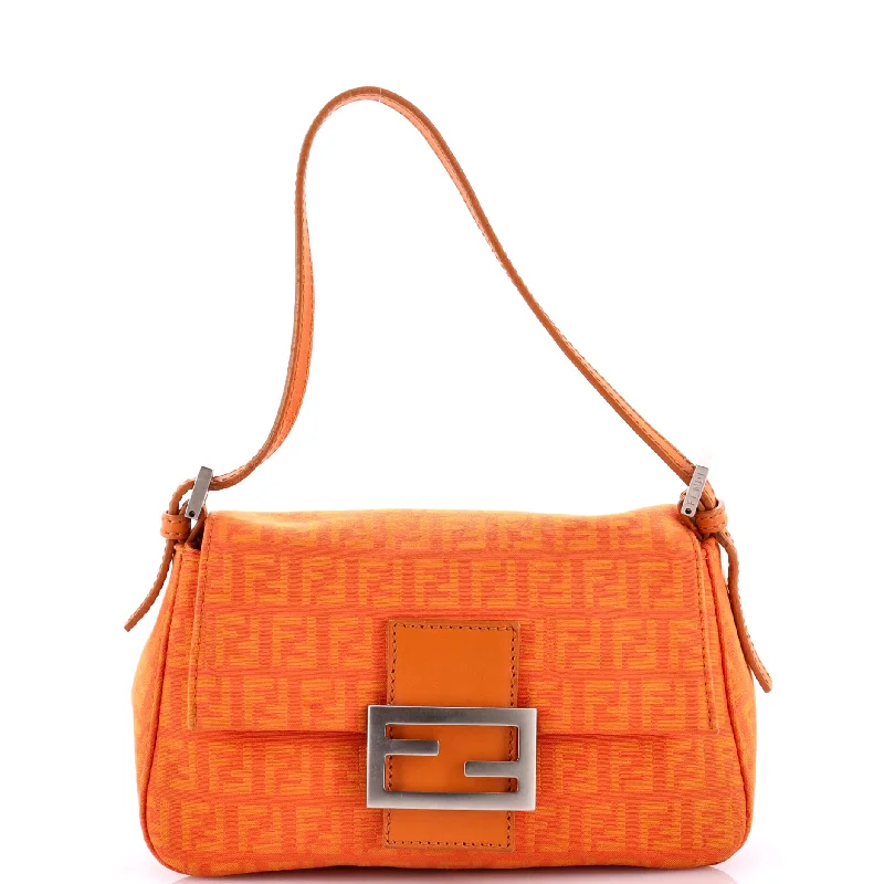 Women's Shoulder Bag with Floral Embroidery in Purple for Spring WalksBaguette Bag Zucca Canvas