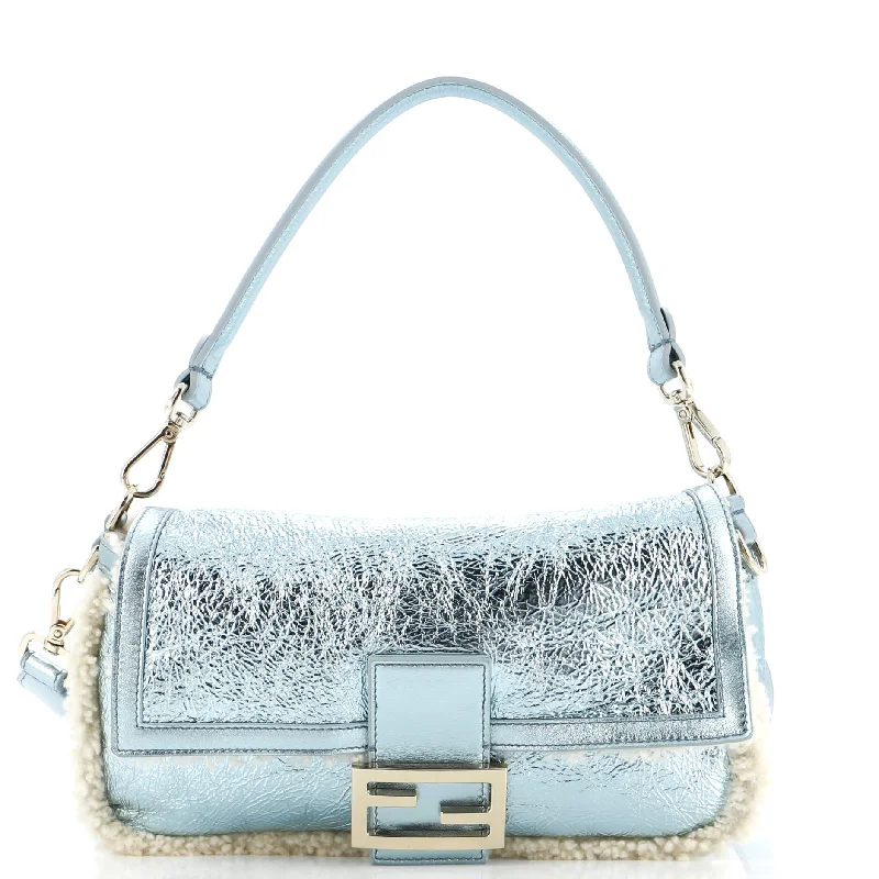 Pvc Shoulder Bag in Clear with Glitter for a Fun and Modern LookBaguette NM Bag Shearling and Leather Medium