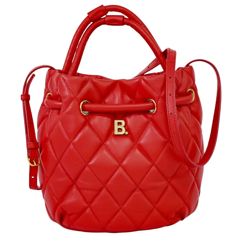 Women's Shoulder Bag with Faux Fur Strap in White for Winter StyleBalenciaga B Bucket  Leather Shoulder Bag (Pre-Owned)