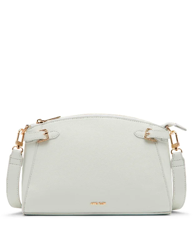 Hand - painted Canvas Crossbody Bag in Yellow for a Unique and Artistic LookBelted dome crossbody bag