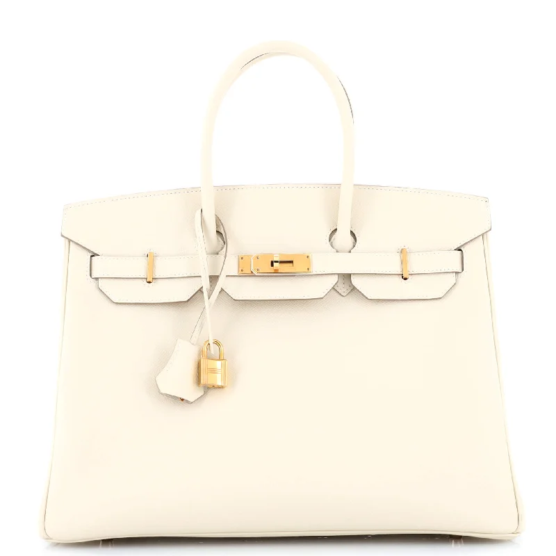 Women's Shoulder Bag with Zippered Pockets in Orange for SafetyBirkin Handbag Light Epsom with Rose Gold Hardware 35