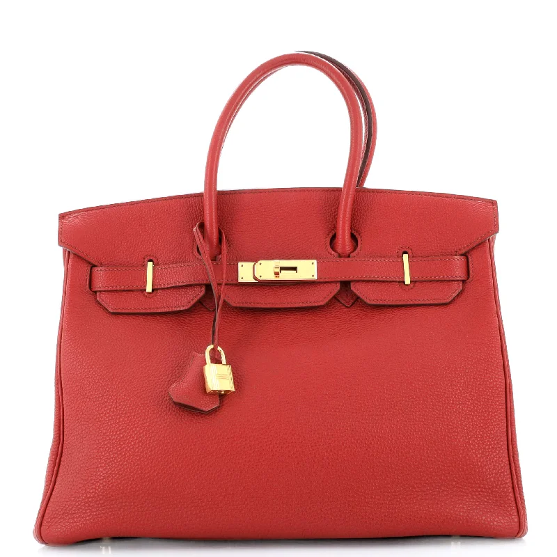 Canvas and Leather Combo Shoulder Bag in Tan for a Rustic LookBirkin Handbag Rouge Garance Togo with Gold Hardware 35