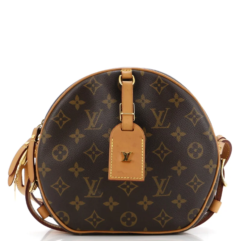 Crossbody Shoulder Bag in Black Leather with Gold Hardware for Night OutsBoite Chapeau Souple Bag Monogram Canvas MM