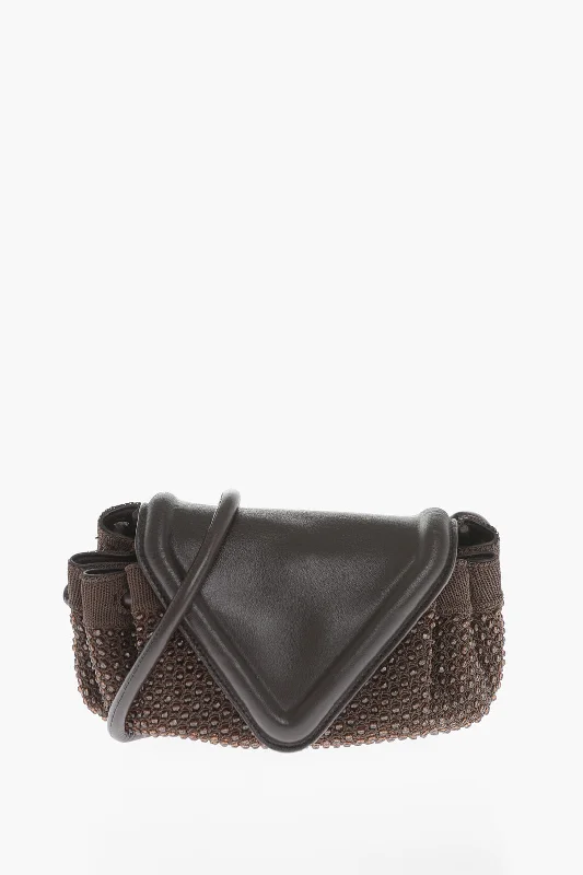 Women's Shoulder Bag with Adjustable Strap in Pink for ComfortBottega Veneta Leather Beak Bag With Rhinestone Application
