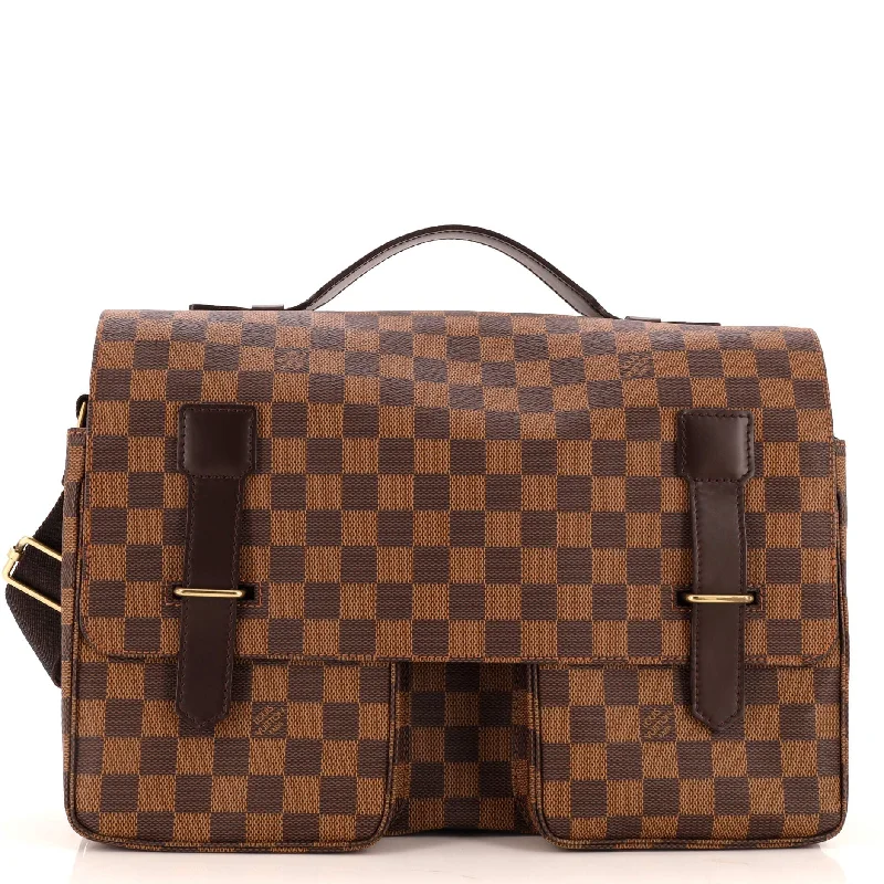 Leather - Trimmed Denim Crossbody Bag in Blue for a Vintage - Inspired LookBroadway Bag Damier