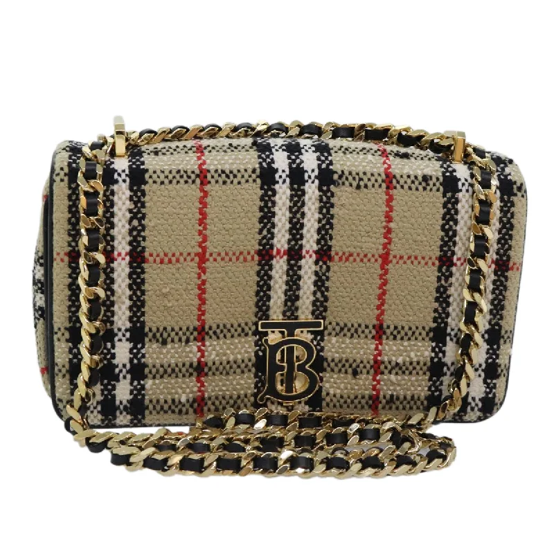 Suede Shoulder Bag in Pink with Tassel Accents for Casual OutingsBurberry Nova Check  Canvas Shoulder Bag (Pre-Owned)