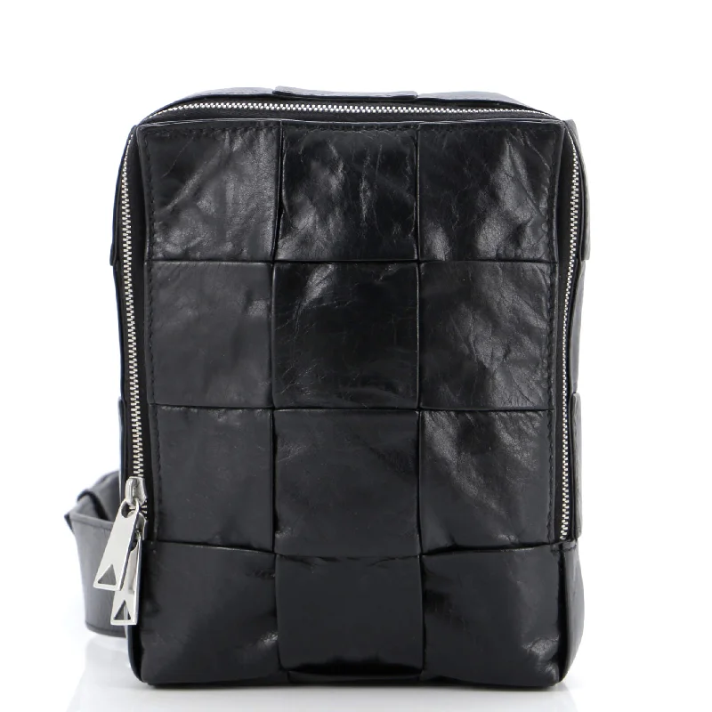 Geometric - Printed PVC Crossbody Bag in Multicolor for Trendy Street StyleCassette Sling Bag Maxi Intrecciato Leather Mini